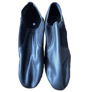 Linodes Women’s Jazz Shoes Size 7.5 Black Leather Slip-on Dance Theater NEW